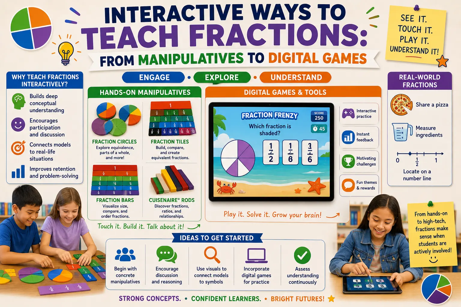 Interactive Ways to Teach Fractions: From Manipulatives to Digital Games